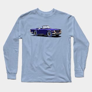 Triumph TR6 Car in blue Long Sleeve T-Shirt